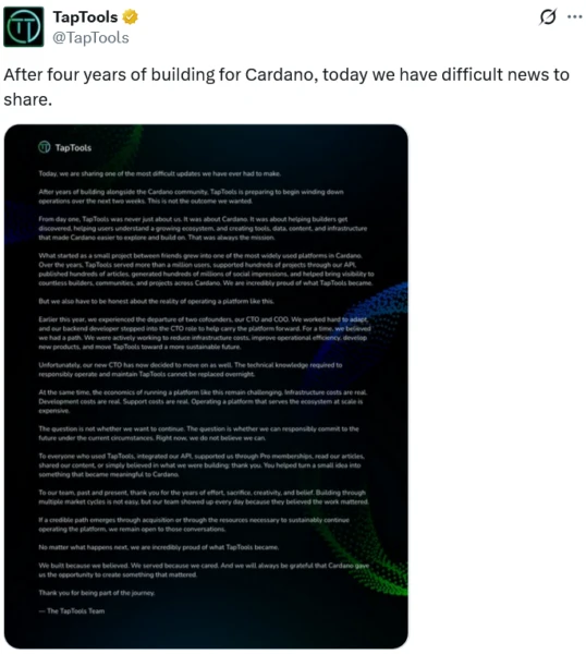 TapTools announcement graphic